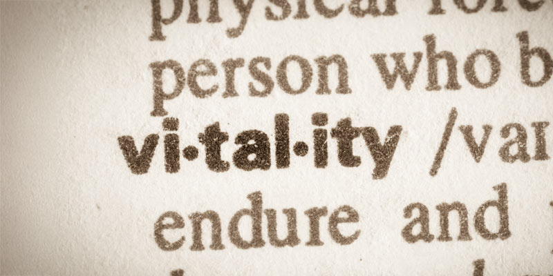 the word vitality shown in a dictionary